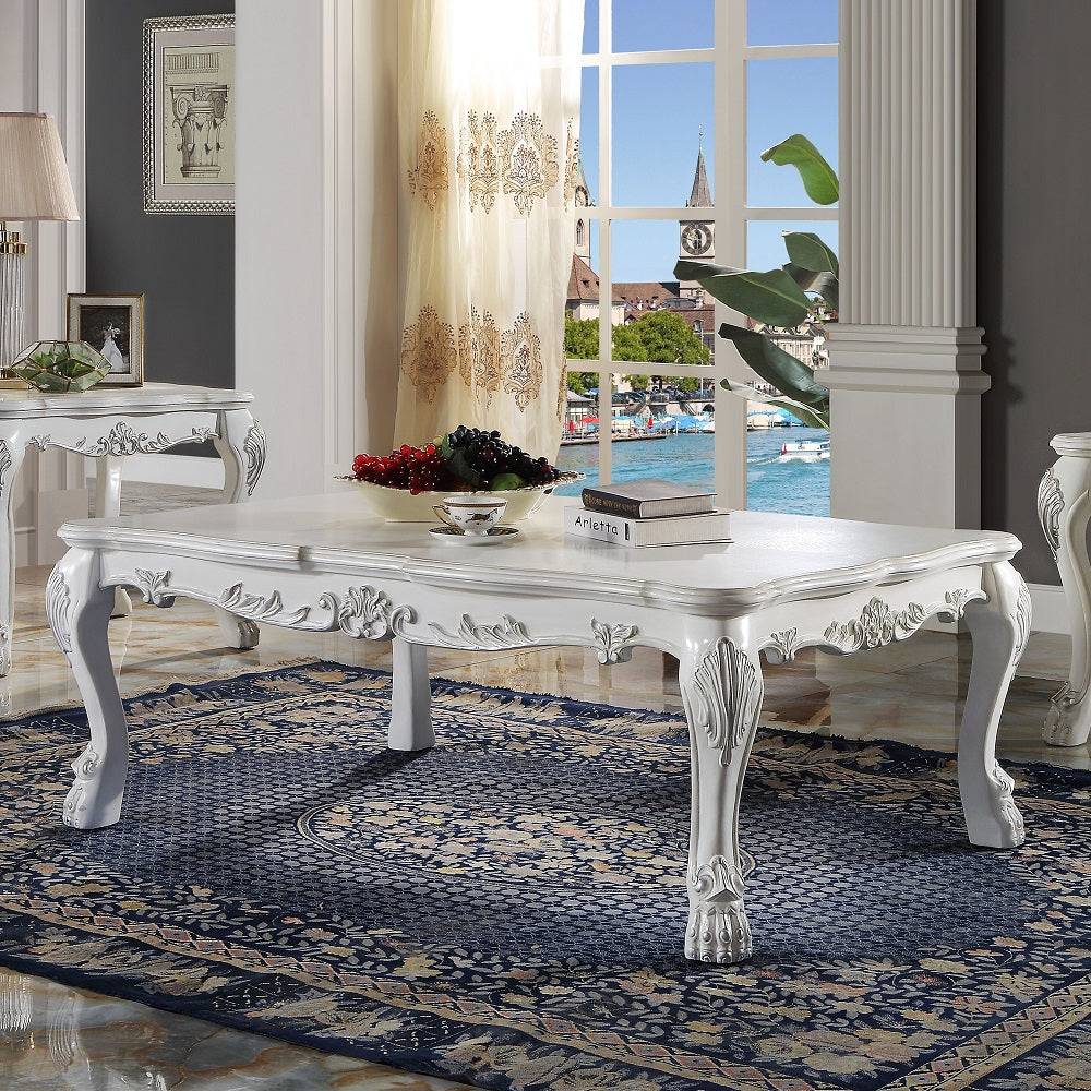 Acme - Dresden Coffee Table LV01691 Bone White Finish