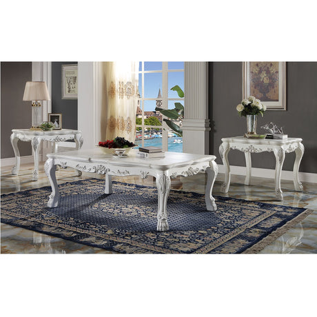 Acme - Dresden End Table LV01692 Bone White Finish