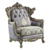 Acme - Miliani Chair W/Pillow LV01782 Fabric & Antique Bronze Finish