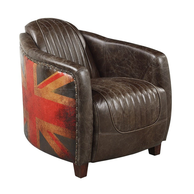 Brancaster Chair LV01811 Antique Slate Top Grain Leather | Acme | Home Elegance USA