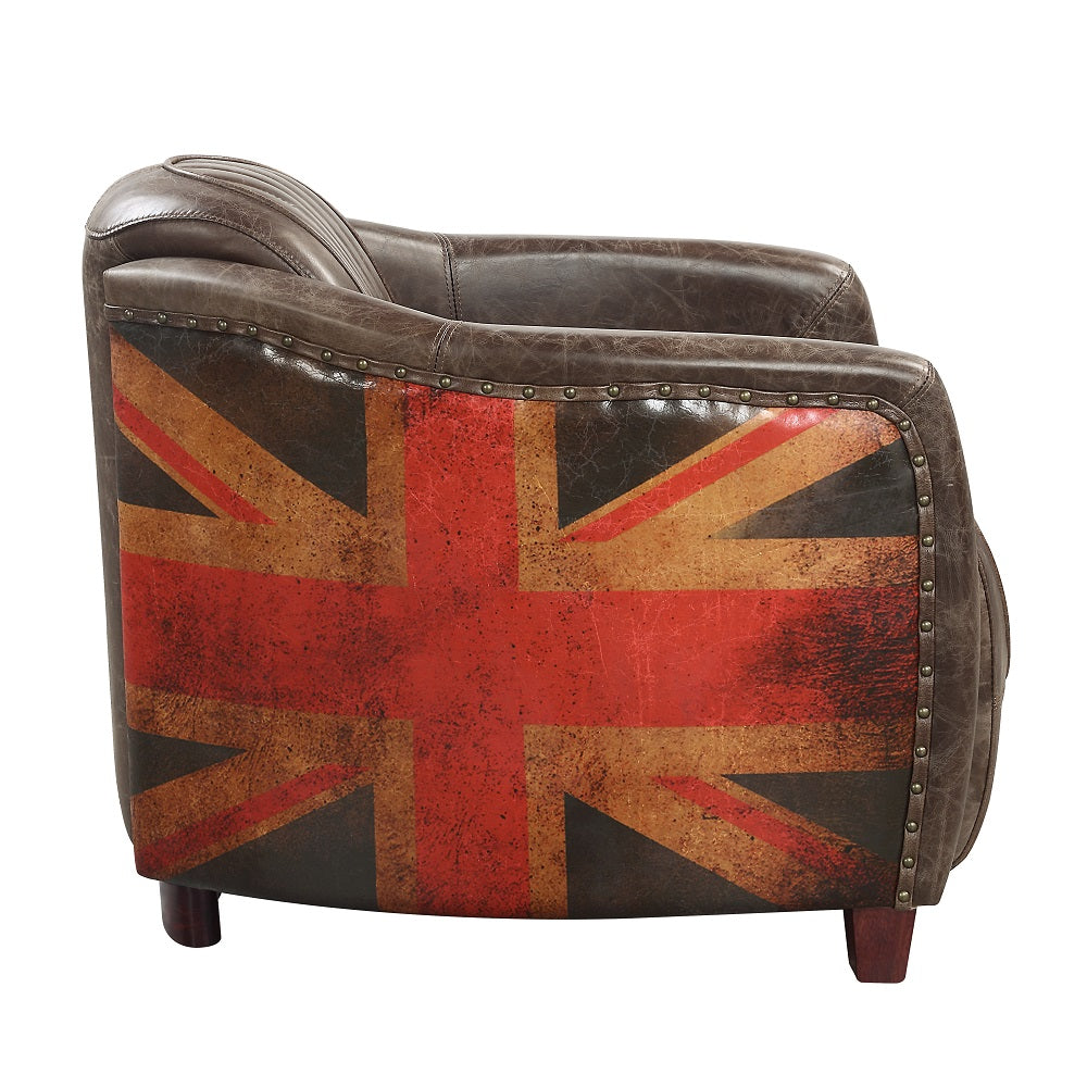 Acme - Brancaster Chair LV01811 Antique Slate Top Grain Leather