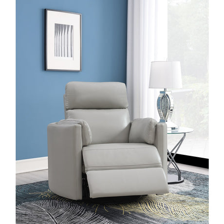 Acme - Sagen Recliner W/Swivel & Glider LV01880 Gray Leather Aire