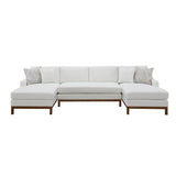 Acme - Valiant Sectional Sofa W/4 Pillows LV01881 Ivory Chenille