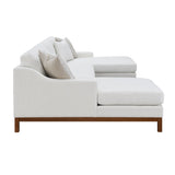 Acme - Valiant Sectional Sofa W/4 Pillows LV01881 Ivory Chenille