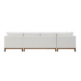 Acme - Valiant Sectional Sofa W/4 Pillows LV01881 Ivory Chenille