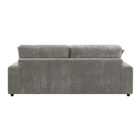 Acme - Tavia Reversible Sectional Sofa W/6 Pillows LV01882 Gray Corduroy