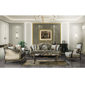 Betria Coffee Table LV01890 Engineered Stone Top, Gold & Black Finish | Acme | Home Elegance USA