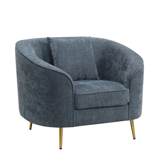 Acme - Nakendra Chair W/Pillow LV01922 Cobalt Gray Chenille