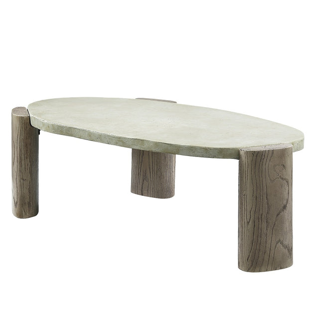 Acme - Jacinda Coffee Table LV01929 Weathered Gray & Oak Finish