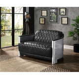 Acme - Sedna Loveseat LV01983 Black Top Grain Leather & Aluminum