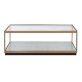 Acme - Kaia Coffee Table LV02085 Glass & Gold Finish