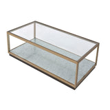 Acme - Kaia Coffee Table LV02085 Glass & Gold Finish