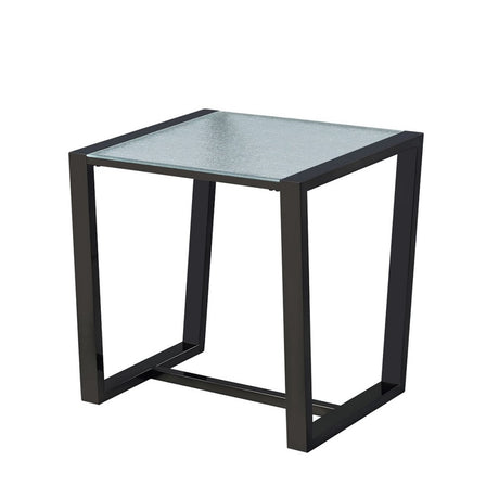 Acme - Kaia II End Table LV02092 Patterned Mirror Glass & Black Finish