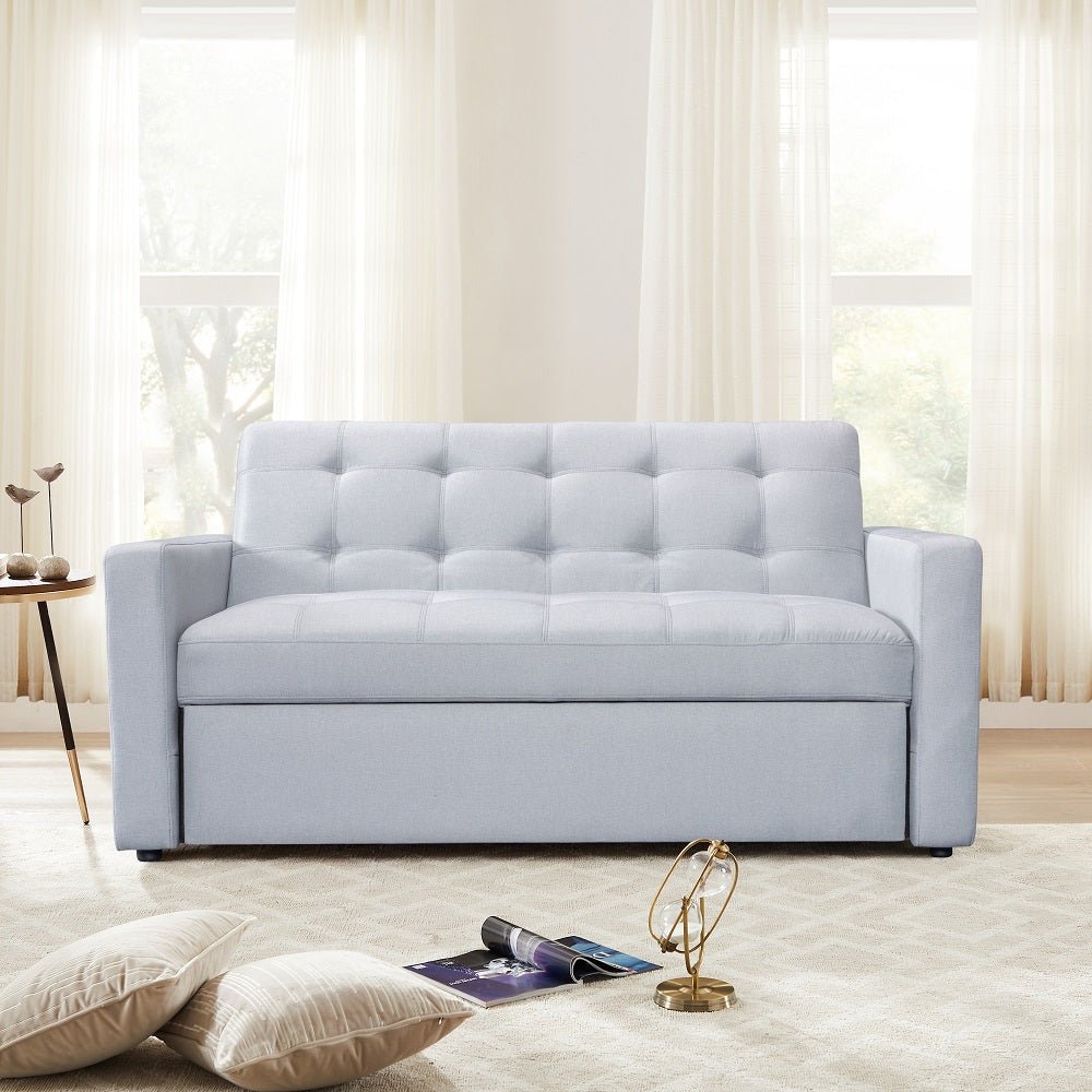 Camacho Sofa W/Sleeper LV02130 Light Gray Fabric | Acme | Home Elegance USA