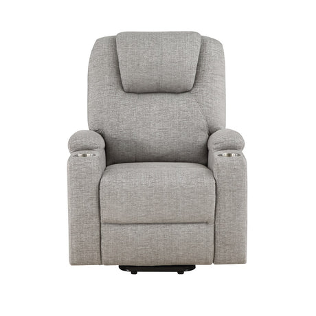 Acme - Evander Power Lift Recliner LV02180 Light Gray Chenille