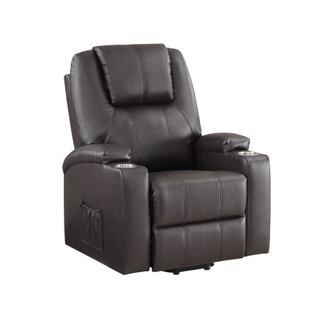 Acme - Evander Power Lift Recliner LV02181 Brown Leather Aire