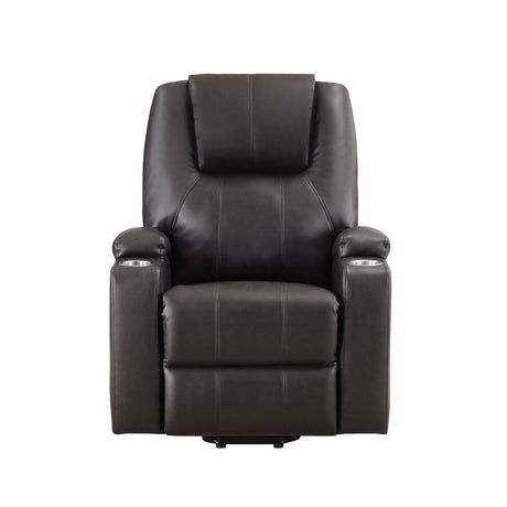 Acme - Evander Power Lift Recliner LV02181 Brown Leather Aire