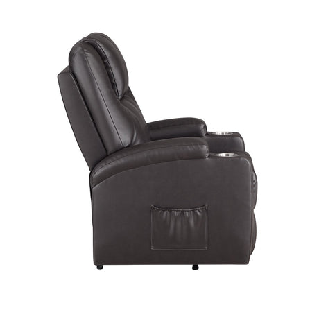 Acme - Evander Power Lift Recliner LV02181 Brown Leather Aire