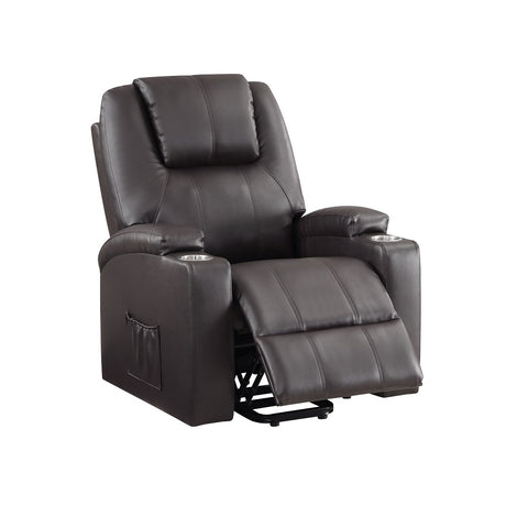 Acme - Evander Power Lift Recliner LV02181 Brown Leather Aire