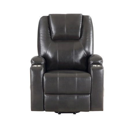 Acme - Evander Power Lift Recliner LV02182 Gunmetal Leather Aire