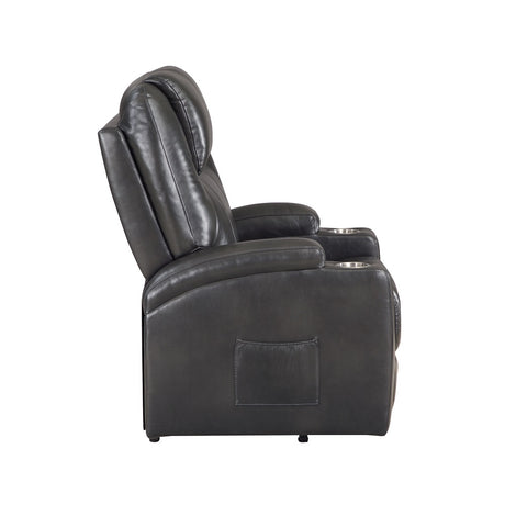 Acme - Evander Power Lift Recliner LV02182 Gunmetal Leather Aire