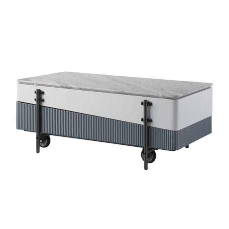 Acme - Wilkins Coffee Table W/Lift Top LV02187 Gray & White High Gloss Finish