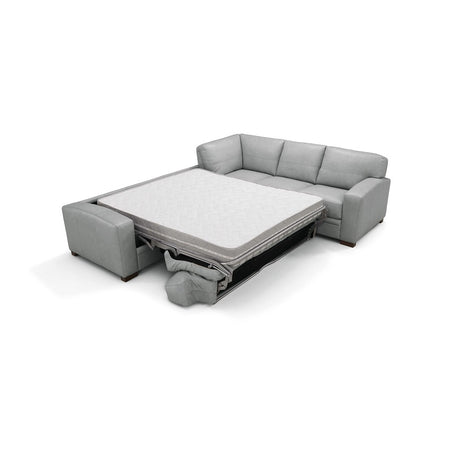 Acme - Goma Sectional Sofa W/Sleeper LV02195 Light Gray Top Grain Leather