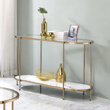 Acme - Fiorella Sofa Table LV02227 White Marble Paint & Champagne Finish