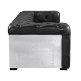 Brancaster Sofa LV02285 Black Top Grain Leather & Aluminum | Acme | Home Elegance USA