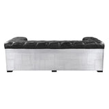 Brancaster Sofa LV02285 Black Top Grain Leather & Aluminum | Acme | Home Elegance USA