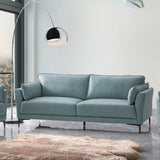 Acme - Mesut Sofa LV02387 Sage Green Top Grain Leather & Black Finish