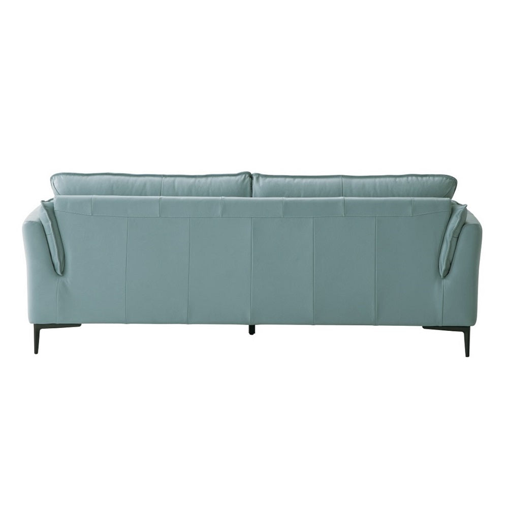 Acme - Mesut Sofa LV02387 Sage Green Top Grain Leather & Black Finish