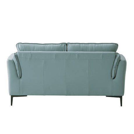 Acme - Mesut Loveseat LV02388 Sage Green Top Grain Leather & Black Finish