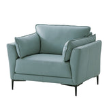 Acme - Mesut Chair LV02389 Sage Green Top Grain Leather & Black Finish