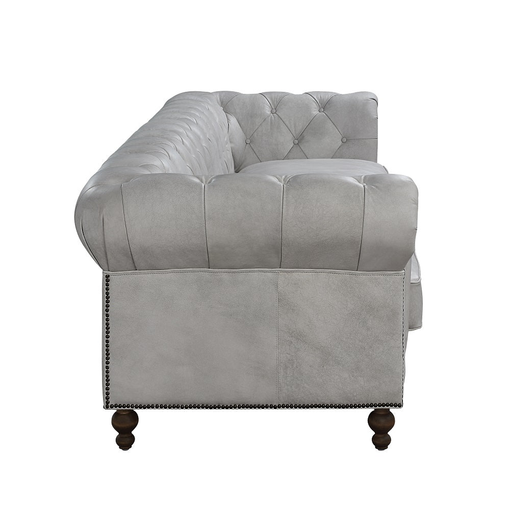 Acme - Ofer Sofa LV02404 Vintage White Top Grain Leather