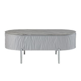 Acme - Yukino Coffee Table LV02411 Gray High Gloss & Chrome Finish