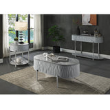 Acme - Yukino Coffee Table LV02411 Gray High Gloss & Chrome Finish