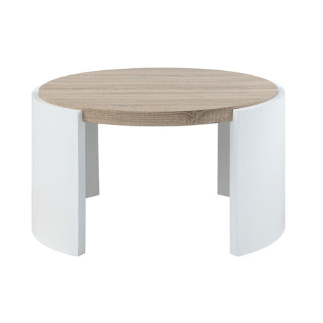 Acme - Zoma Coffee Table LV02414 Oak & White High Gloss Finish