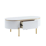 Daveigh Coffee Table LV02464 White High Gloss & Gold Finish | Acme - LV02464 - Home Elegance USA - 3