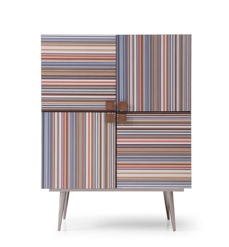 Modrest Macoy - Modern Multicolor and Black Ash Wine Cabinet
