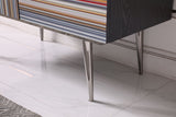 Modrest Macoy - Modern Multicolor and Black Ash Wine Cabinet