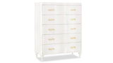 Madona transitional chest in pearl finish solid wood frame, and elegant gold hardware by Cosmos Furniture 525110700 