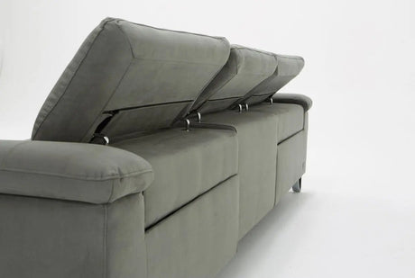 Divani Casa Maine Modern Grey Velvet Sofa WElectric Recliners Vgkne9104 - Fab - Gry - VGKNE9104 - FAB - GRY - Home Elegance USA - 3