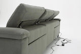 Divani Casa Maine Modern Grey Velvet Sofa WElectric Recliners Vgkne9104 - Fab - Gry - VGKNE9104 - FAB - GRY - Home Elegance USA - 4