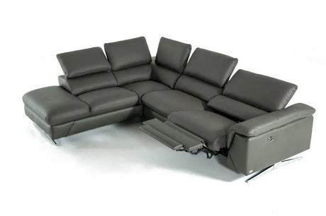 Divani Casa Maine Modern Sectional Sofa WRecliner Vgkne9104 - Dkgry - VGKNE9104 - DKGRY - Home Elegance USA - 7