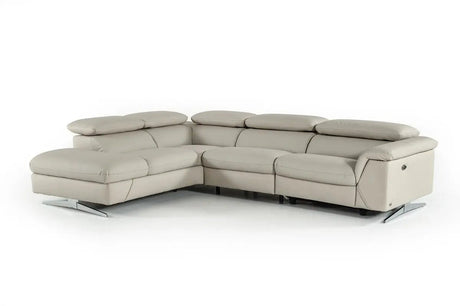 Divani Casa Maine Modern Eco - Leather Sectional Sofa WRecliner Vgkne9104 - Ltgry - VGKNE9104 - LTGRY - Home Elegance USA - 4