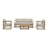 Malta - Outdoor Light Grey + Teak Sofa Set - View Image 1