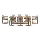Malta - Outdoor Light Grey + Teak Dining Set - View Image 1