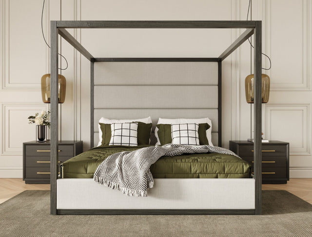 Manhattan - Contemporary Canopy Grey Bed -eastern - View Image 1