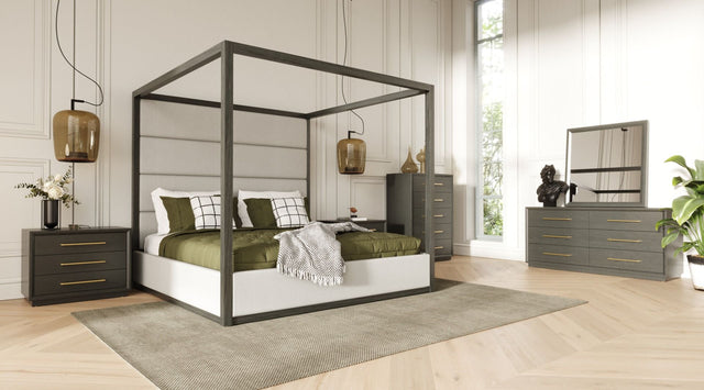 Manhattan- Contemporary Canopy Grey Bedroom Set-eastern - View Image 1